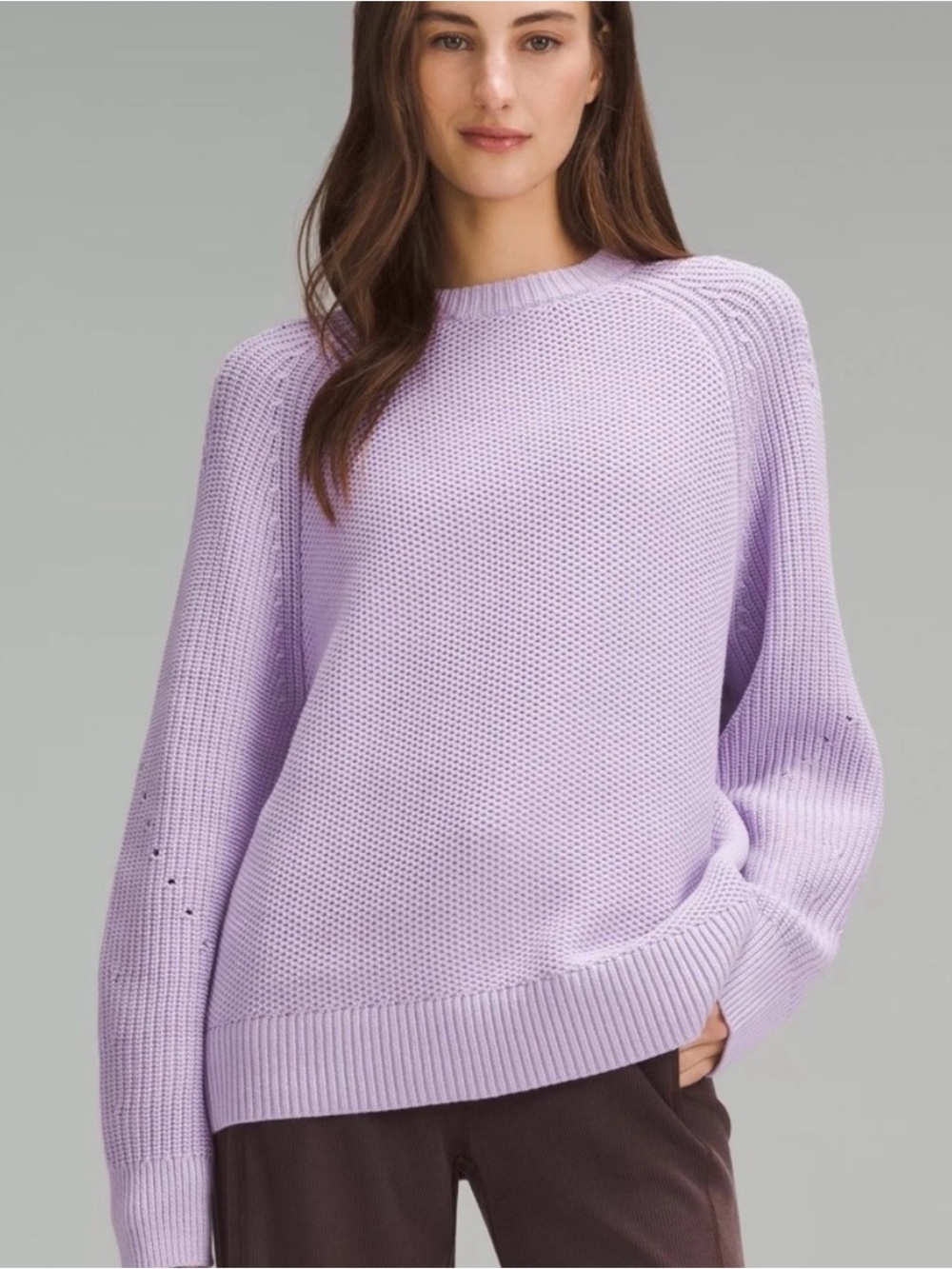 Lululemon Honeycomb Crew Neck Knit Sweater - Lilac Ether